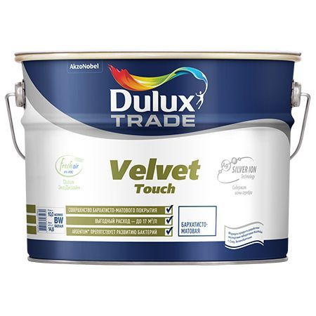 DULUX TRD VELVET TOUCH краска для потолка и стен, матовая, Баз BC (0,9л)