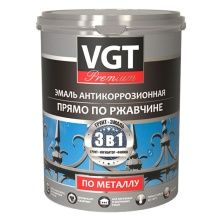 VGT PREMIUM ВД-АК-1179 АНТИКОРРОЗИОННАЯ грунт-эмаль 3 в 1 по ржавчине, темно-коричневая (1кг)