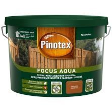 PINOTEX FOCUS AQUA пропитка для защиты деревянных заборов и садовых строений, золотая осень (9л)