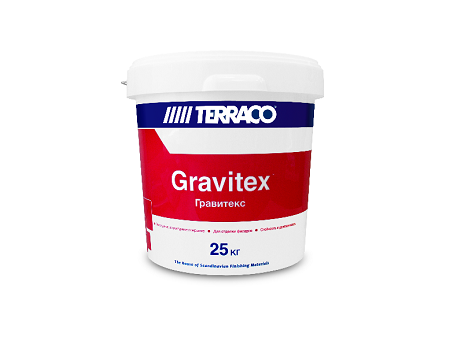 TERRACO GRAVITEX FINE штукатурка декоративная фасадная акриловая, мелкозернистая, шагрень (25кг)