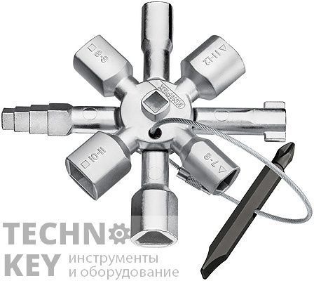 Ключ TwinKey для распространенных шкафов и систем запирания KNIPEX 00 11 01 KN-001101