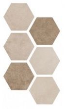 Плитка из керамогранита Hexagon Atlas Multi Warm для стен и пола, универсально 21,6x25