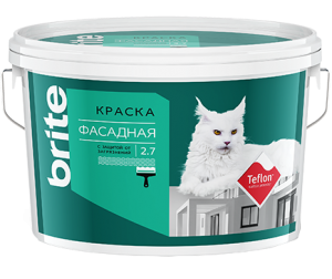 BRITE TEFLON краска силиконизированная для фасадов с защитой от грязи, база A (0,9л)