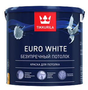 Tikkurila Euro White / Тиккурила Евро Уайт Краска для потолков глубокоматовая