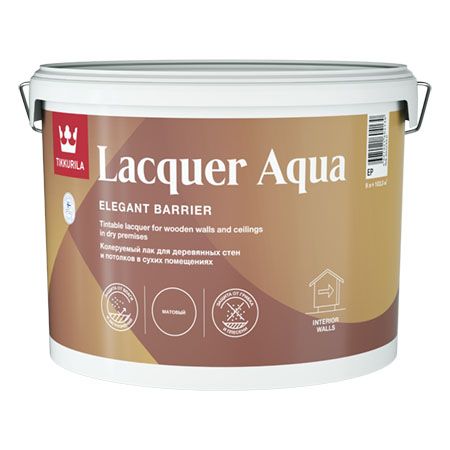 TIKKURILA EURO LACQUER AQUA лак интерьерный, антисептирующий, защитный, матовый (9л)