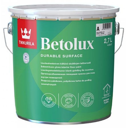 TIKKURILA BETOLUX краска для пола алкидно уретановая, глянцевая, база A (2,7л)