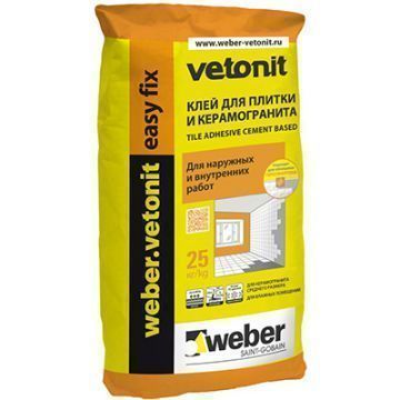 Клей для плитки и керамогранита Weber-Vetonit easy fix 25 кг