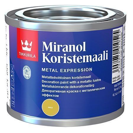 TIKKURILA MIRANOL краска декоративная с металлическим эффектом, для внутренних работ золото (0,1л)