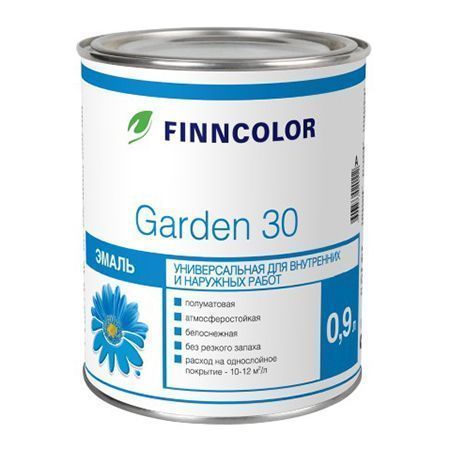 FINNCOLOR GARDEN 30 эмаль алкидная, универсальная, полуматовая, база A (9л)