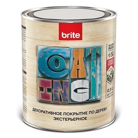 BRITE FLEXX покрытие премиальное декоративное по дереву, экстерьерное, бесцветное (0,9л)