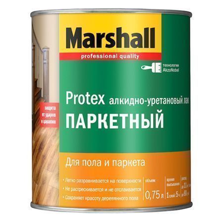 MARSHALL PROTEX лак паркетный, износостойкий, глянцевый (0,75л), Эстония