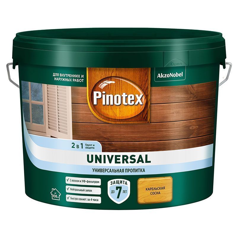 PINOTEX UNIVERSAL пропитка 2 в 1, карельская сосна (9л)