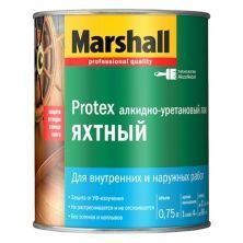 MARSHALL PROTEX ЯХТНЫЙ лак алкидно-уретановый, универсальный, глянцевый 90 (0,75л)