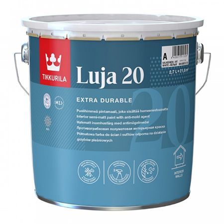 TIKKURILA LUJA 20 краска антигрибковая для влажных помещений, полуматовая, база A (2,7л)