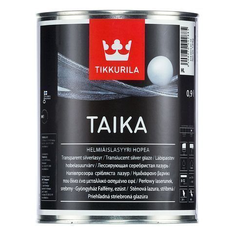 TIKKURILA TAIKA лазурь перламутровая, лессирующая, база HL, серебристый (0,9л)