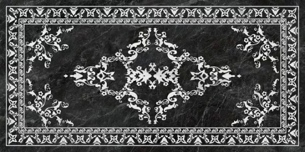 Плитка из керамогранита SG592702R Риальто серый тёмный декорированный лаппатированный. Универсальная плитка (119,5x238,5)