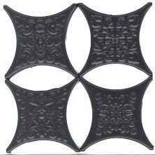 Керамическая плитка Estrella Set Core Negro 4 вида Вставка 6,7x6,7