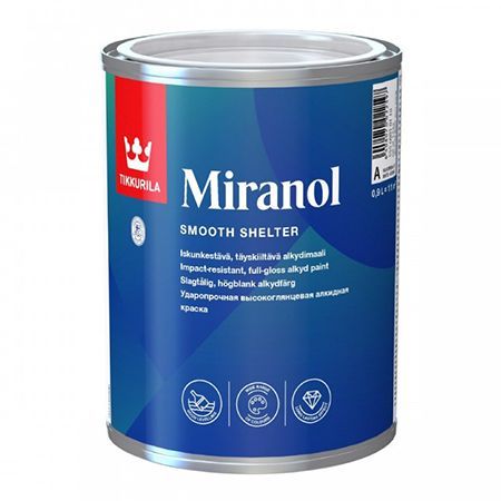 TIKKURILA MIRANOL эмаль алкидная универсальная, ударопрочная, высокоглянцевая, база A (0,9л)