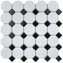 Мозаика HOMEWORK Octagon small White/Black Matt IDLA2575 29,5x29,5