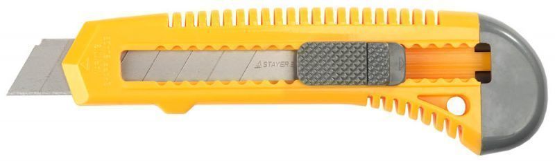 Stayer Standart/ Стайер Стандарт Нож с выдвижным лезвием, пластмассовый
