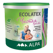 Alpa Ecolatex / Альпа Эколатекс Краска для стен и потолков латексная матовая