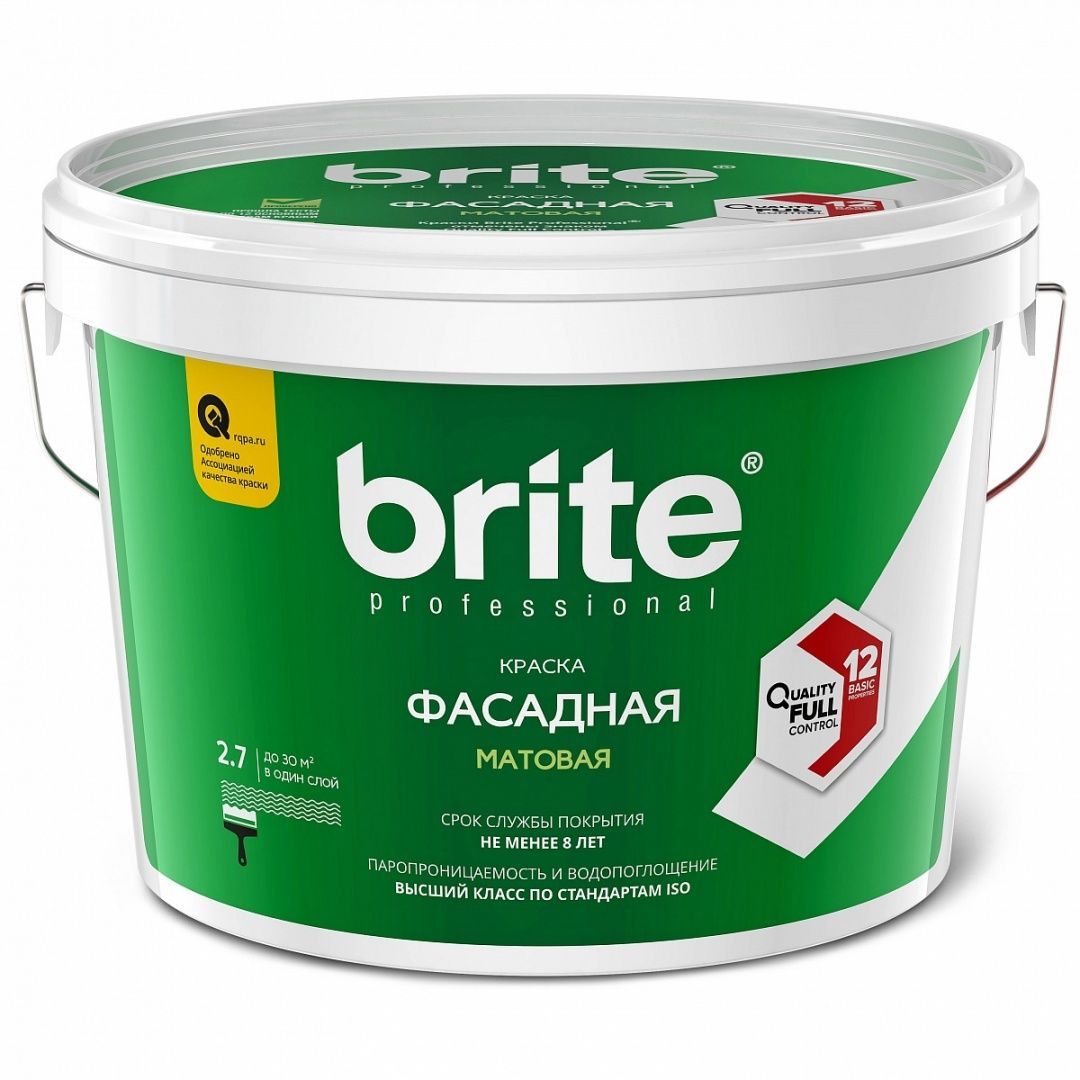 BRITE PROFESSIONAL краска фасадная, база С (2,7л)