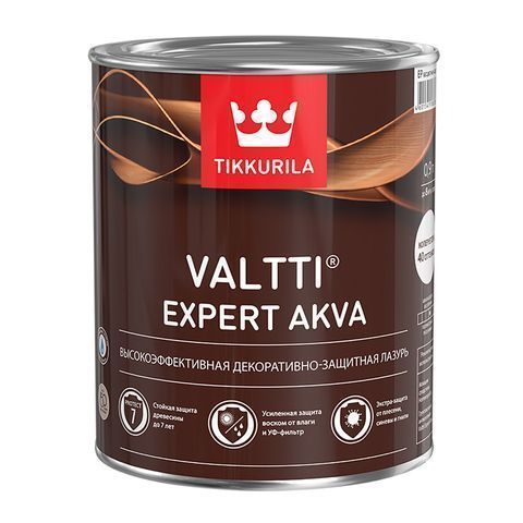 TIKKURILA VALTTI EXPERT AKVA лазурь высокоэффективная защитная, полуматовая, сосна (0,9л)