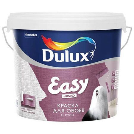 DULUX EASY краска водоэмульсионная для всех типов обоев, BW (5л)