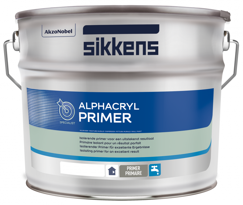 Sikkens Alphacryl Primer / Сиккенс Альфакрил Праймер Грунт изолирующий акриловый колеруемый полуматовая