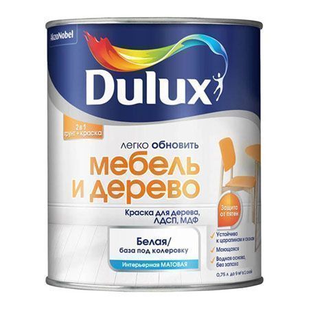 DULUX МЕБЕЛЬ И ДЕРЕВО краска, база BС (0,75л)