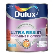 DULUX ULTRA RESIST ГОСТИНЫЕ И ОФИСЫ краска, матовая база BС (9л)