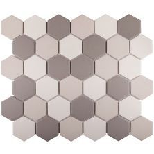 Мозаика Slip Hexagon Grey Mix противоскользящая 28,2x32,5