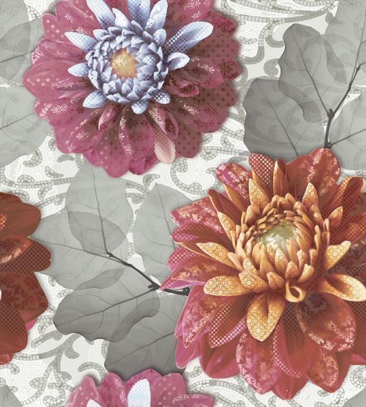 Керамическая плитка Volume Dec Peony Panno из 2-х шт КПН16Peony Панно 50x45