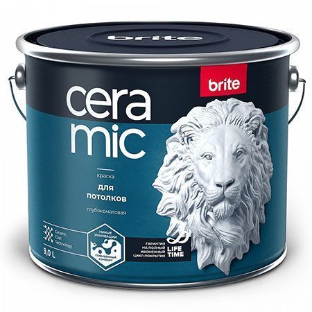 BRITE CERAMIC краска для потолков, глубокоматовая (9л)