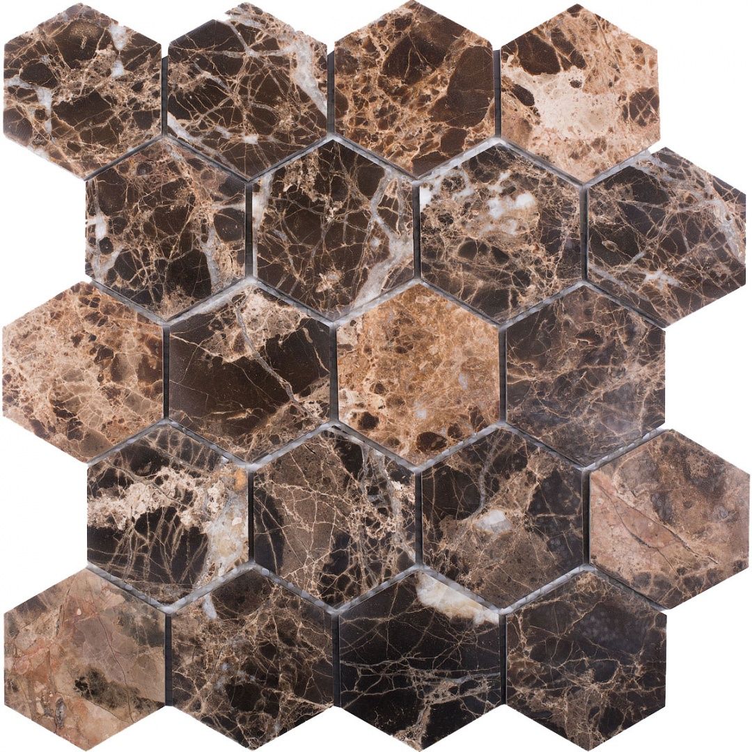 Мозаика HEXAGON DARK EMPERADOR POLISHED 26x28,2