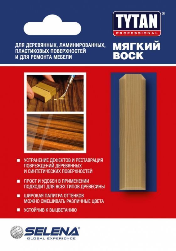 TYTAN PROFESSIONAL мягкий воск для реставрации дерева и мебели, 42 бук (7,5гр)