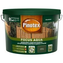 PINOTEX FOCUS AQUA пропитка для защиты деревянных заборов и садовых строений, зеленый лес (9л)