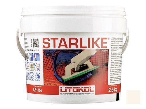 LITOKOL STARLIKE двухкомпонентная затирка на эпоксидной основе, гр.1, С.270 белый (2,5кг)