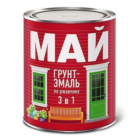 МАЙ &amp;quot;3 в 1&amp;quot; грунт-эмаль по ржавчине, желтая (20кг)