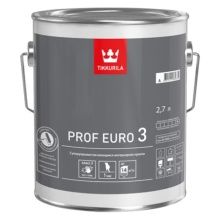 TIKKURILA PROF EURO 3 краска интерьерная, моющаяся, глубокоматовая, база C (2,7л)