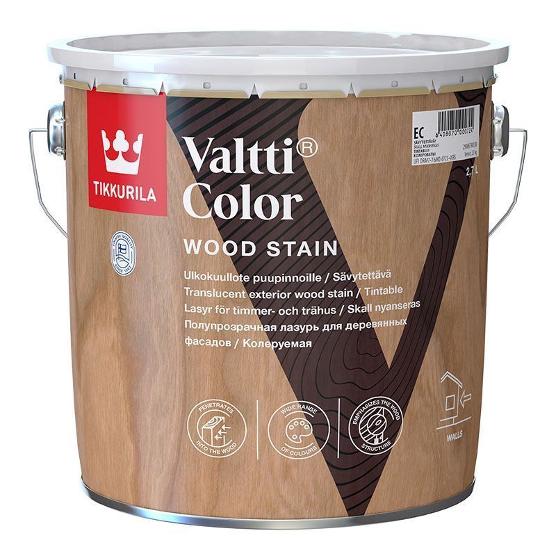 TIKKURILA VALTTI COLOR лазурь фасадная, колеруемая, на маслянной основе (2,7л)