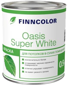 Finncolor Oasis Super White / Финнколор Оазис Супер Вайт Краска для потолков водно-дисперсионная глубокоматовая