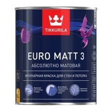 Tikkurila Euro Matt 3 / Тиккурила Евро Мат 3 Краска для стен и потолков глубокоматовая