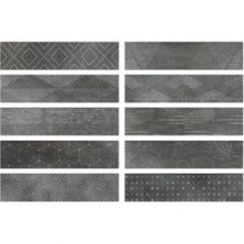 Плитка из керамогранита DOCKLANDS Freeport Mix Black для стен и пола, универсально 8,6x35