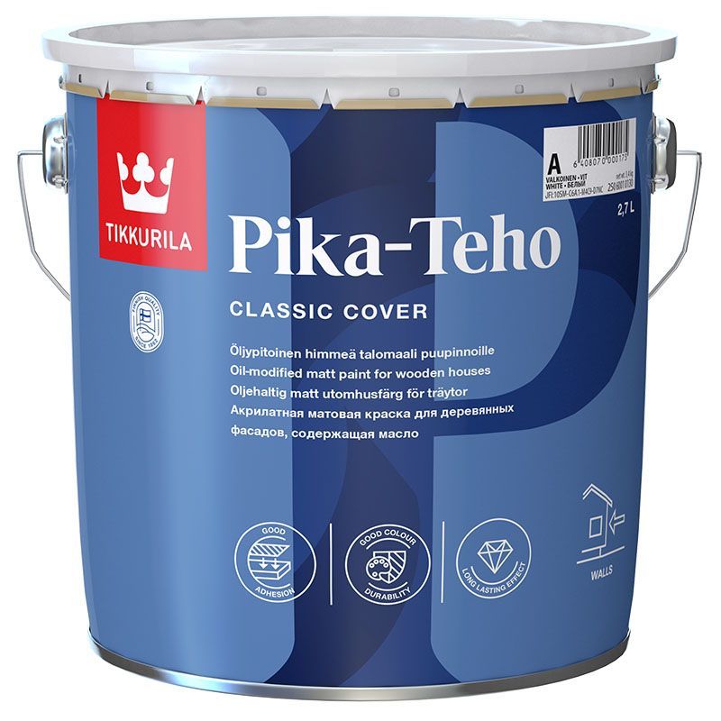 TIKKURILA PIKA TEHO краска фасадная акрилатная с добавлением масла, матовая, база A (2,7л)
