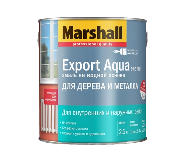 MARSHALL EXPORT AQUA эмаль водная, п/матовый, темно-коричневая (0,5л)