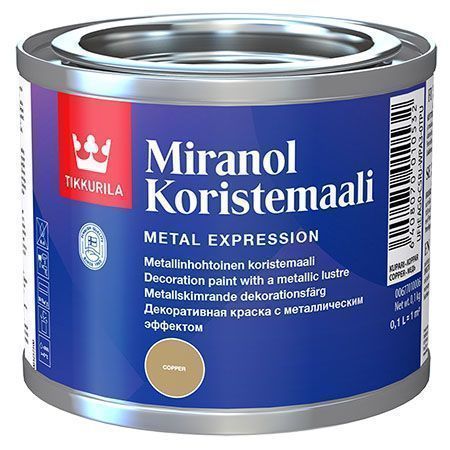 TIKKURILA MIRANOL краска декоративная с металлическим эффектом, для внутренних работ медь (0,1л)