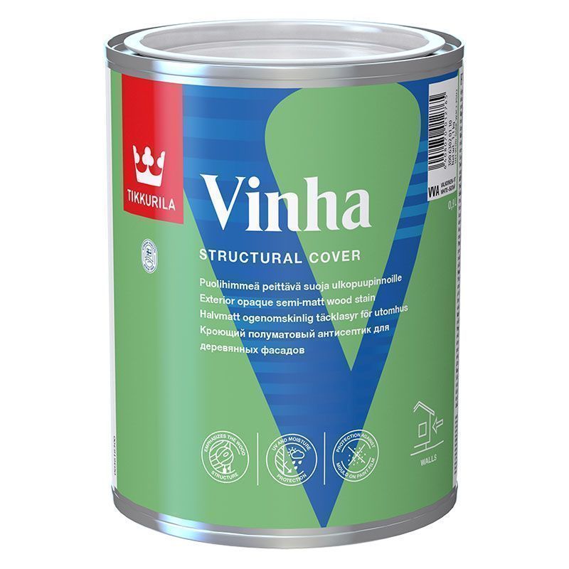 TIKKURILA VINHA антисептик кроющий, водоразбавляемый, полуматовый, база A (0,9л)