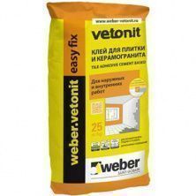 Клей для плитки и керамогранита Weber-Vetonit easy fix 25 кг