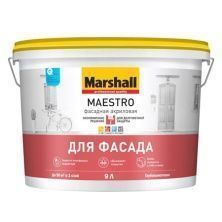 MARSHALL MAESTRO ФАСАДНАЯ краска для фасадных поверхностей, латексная, матовая, баз BW (9л)